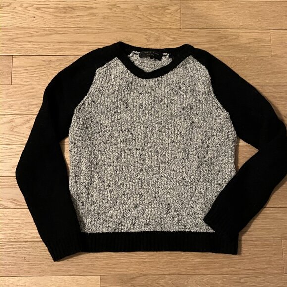 Black and Grey Rag and Bone Portia Crewneck Sweater Size S - Picture 2 of 4